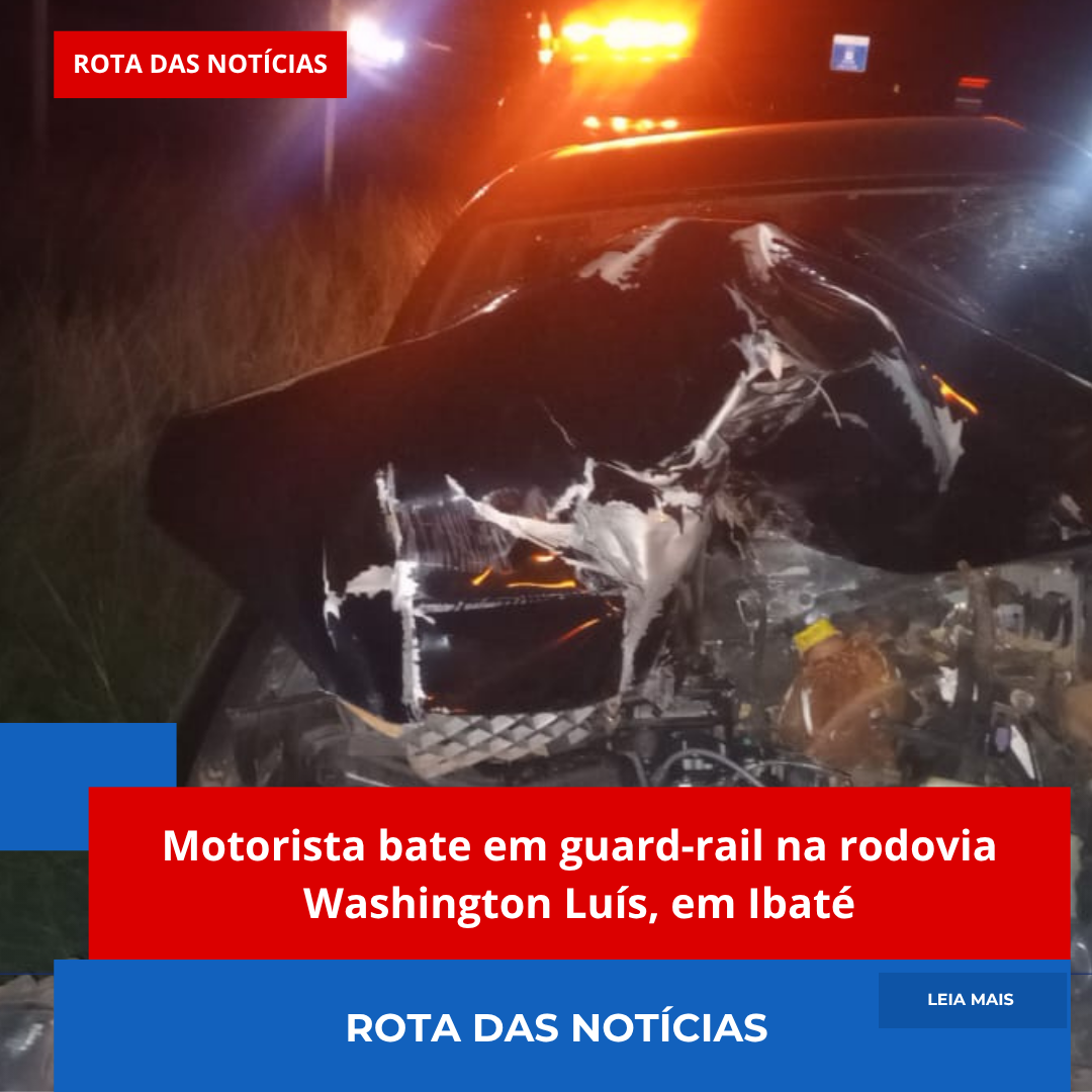 Motorista bate em guard-rail na rodovia Washington Luís, em Ibaté