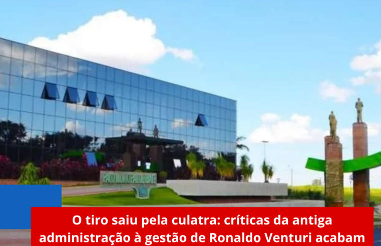 O tiro saiu pela culatra: críticas da antiga administração à gestão de Ronaldo Venturi acabam gerando reação negativa pra eles mesmos