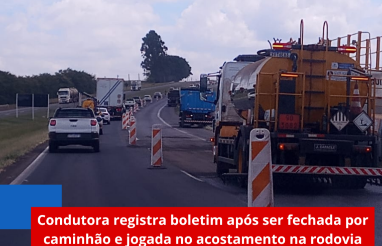 Condutora registra boletim após ser fechada por caminhão e jogada no acostamento na rodovia Washington Luís