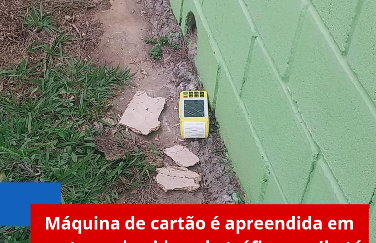Máquina de cartão é apreendida em ponto conhecido pelo tráfico em Ibaté