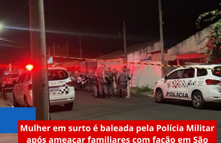 Mulher em surto é baleada pela Polícia Militar após ameaçar familiares com facão em São Carlos