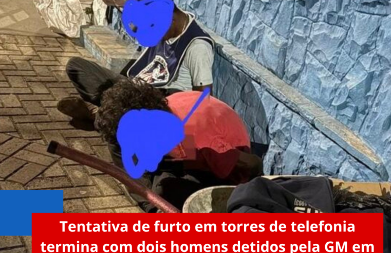 Tentativa de furto em torres de telefonia termina com dois homens detidos pela GM em São Carlos