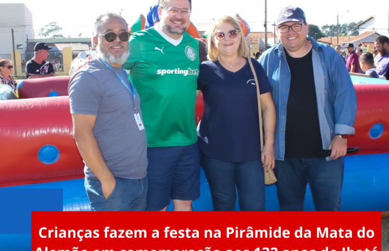 Crianças fazem a festa na Pirâmide da Mata do Alemão em comemoração aos 132 anos de Ibaté