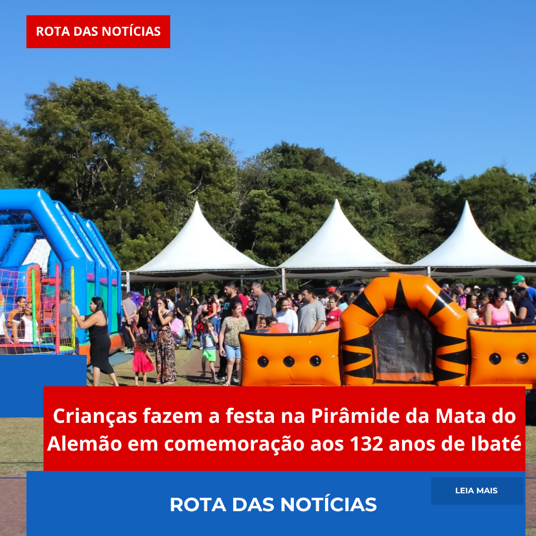 Crianças fazem a festa na Pirâmide da Mata do Alemão em comemoração aos 132 anos de Ibaté