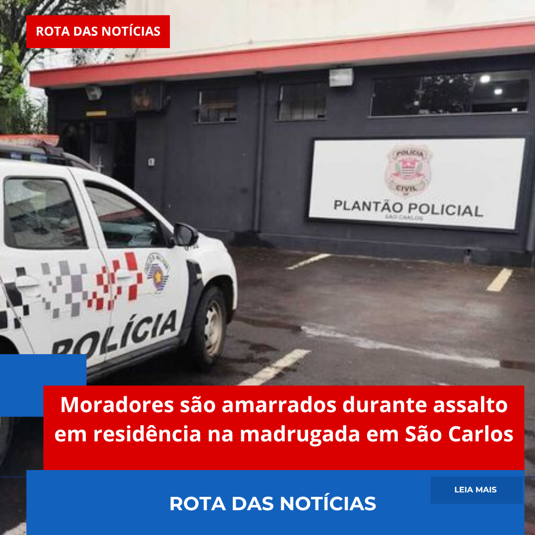 Moradores são amarrados durante assalto em residência na madrugada em São Carlos