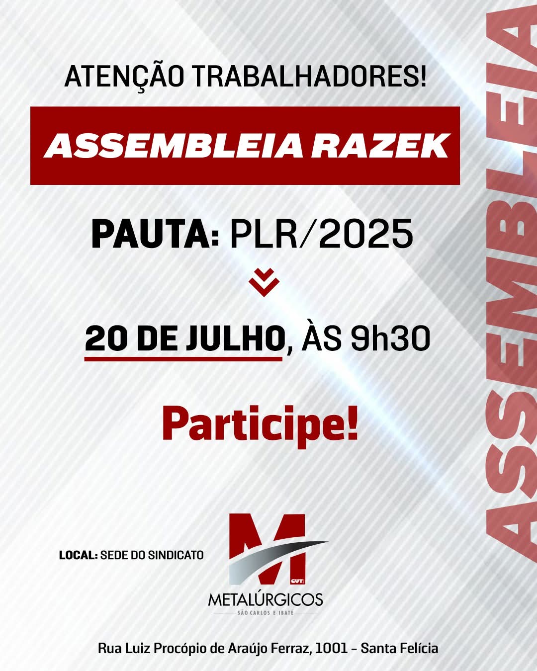 📢 ATENÇÃO TRABALHADORES DA RAZEK E MEDFIELD!