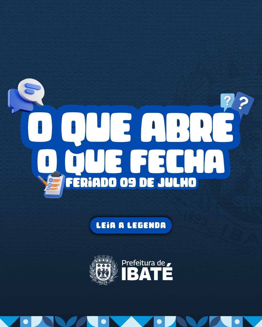 Feriado de 9 de Julho: veja o que abre e fecha em Ibaté