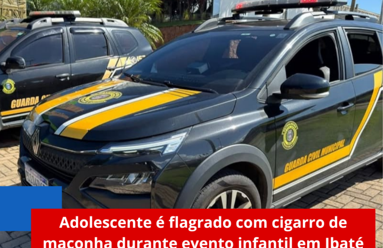 Adolescente é flagrado com cigarro de maconha durante evento infantil em Ibaté