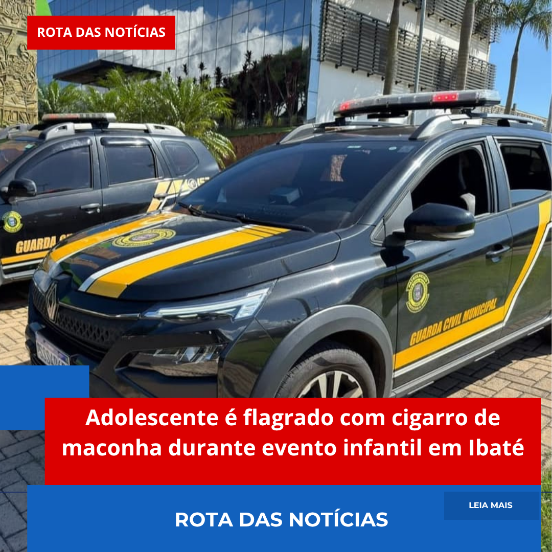 Adolescente é flagrado com cigarro de maconha durante evento infantil em Ibaté