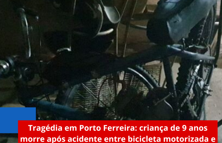 Tragédia em Porto Ferreira: criança de 9 anos morre após acidente entre bicicleta motorizada e moto
