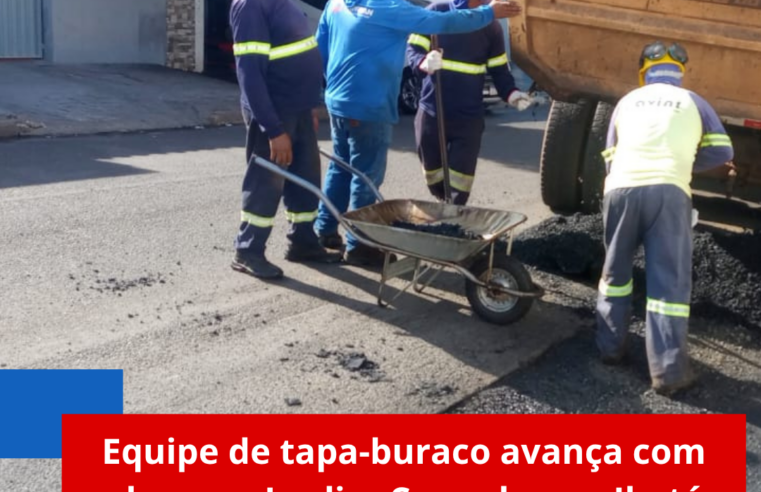Equipe de tapa-buraco avança com obras no Jardim Cruzado, em Ibaté