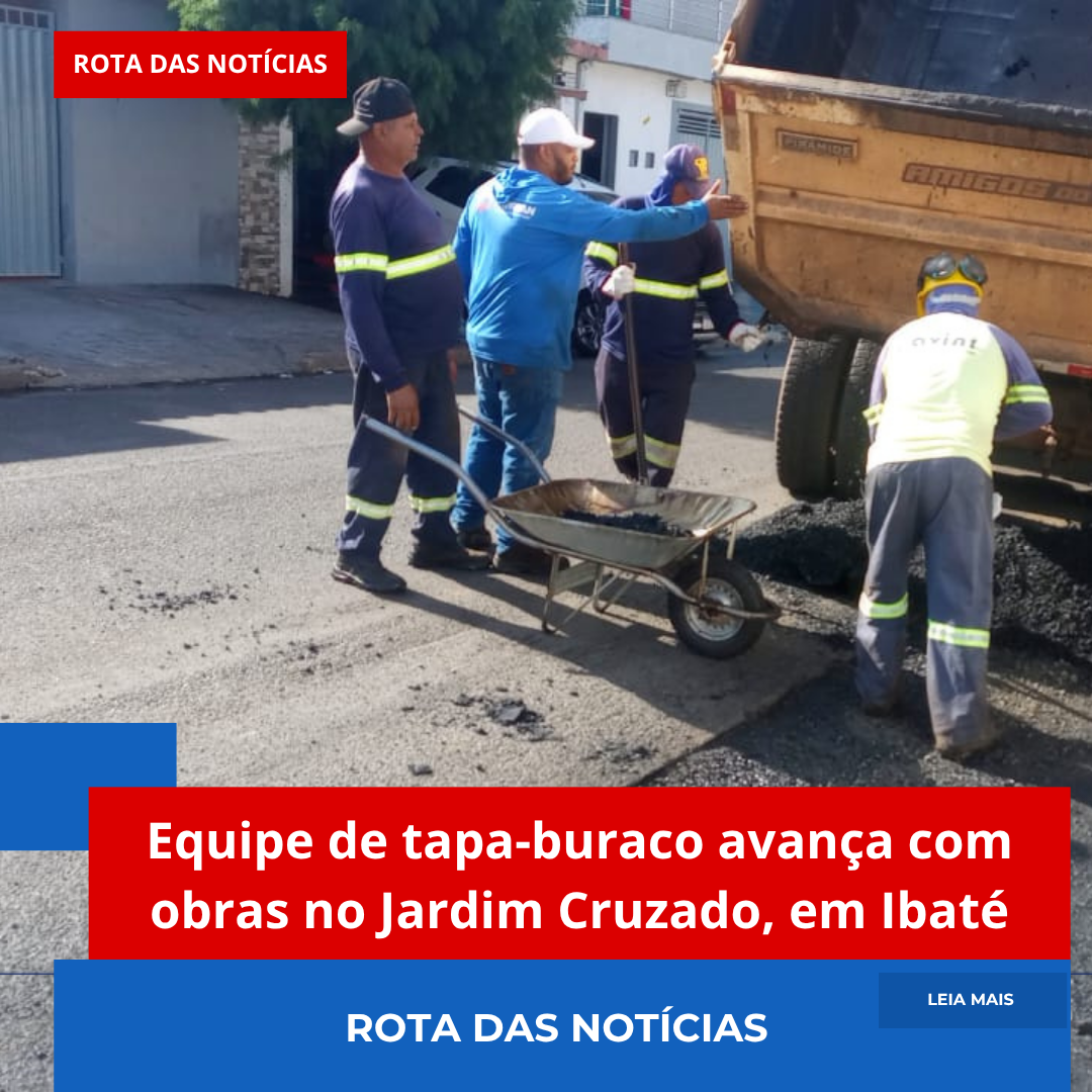 Equipe de tapa-buraco avança com obras no Jardim Cruzado, em Ibaté