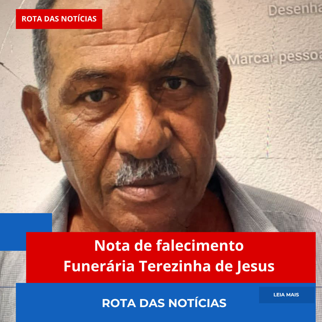 Nota de falecimento Funerária Terezinha de Jesus