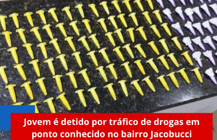 Jovem é detido por tráfico de drogas em ponto conhecido no bairro Jacobucci