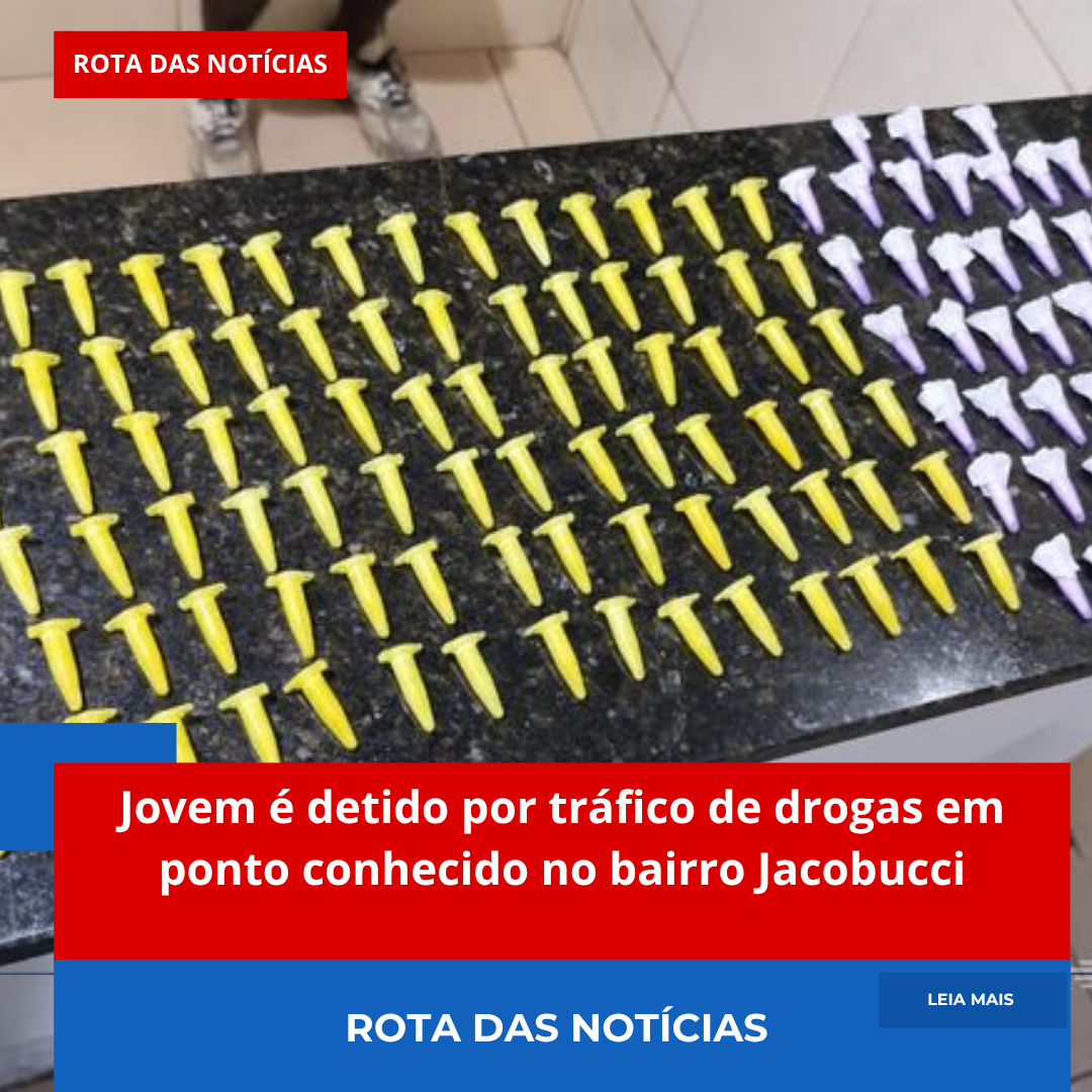 Jovem é detido por tráfico de drogas em ponto conhecido no bairro Jacobucci