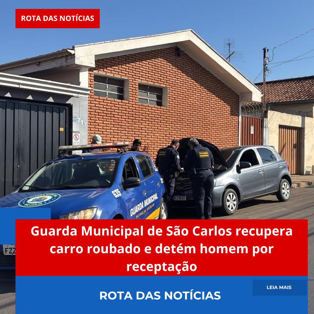 Guarda Municipal de São Carlos recupera carro roubado e detém homem por receptação