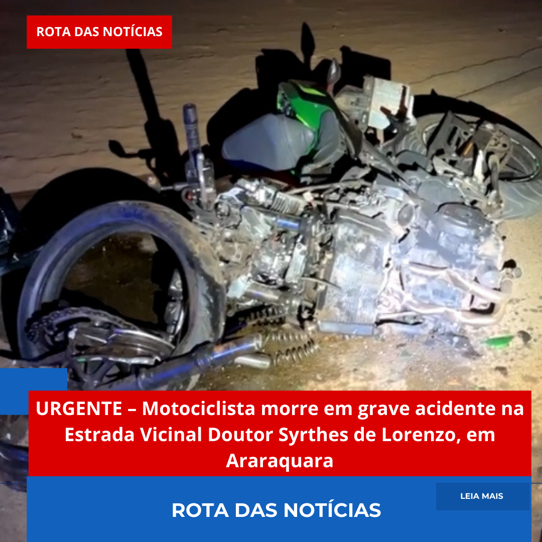 URGENTE – Motociclista morre em grave acidente na Estrada Vicinal Doutor Syrthes de Lorenzo, em Araraquara