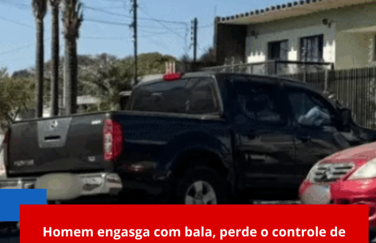 Homem engasga com bala, perde o controle de caminhonete e arrasta Citroën em São Carlos