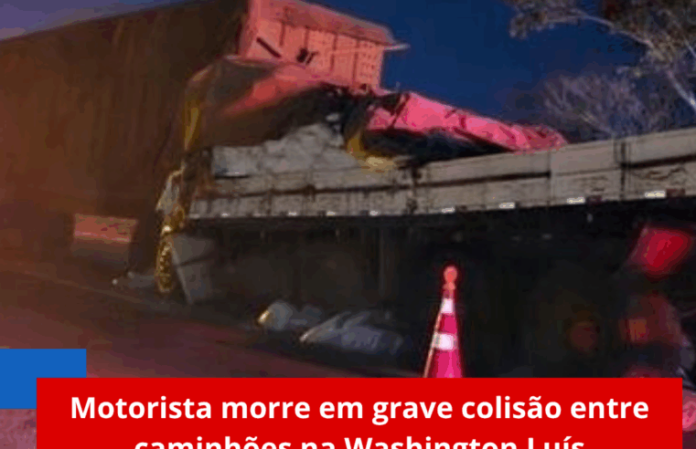 Motorista morre em grave colisão entre caminhões na Washington Luís