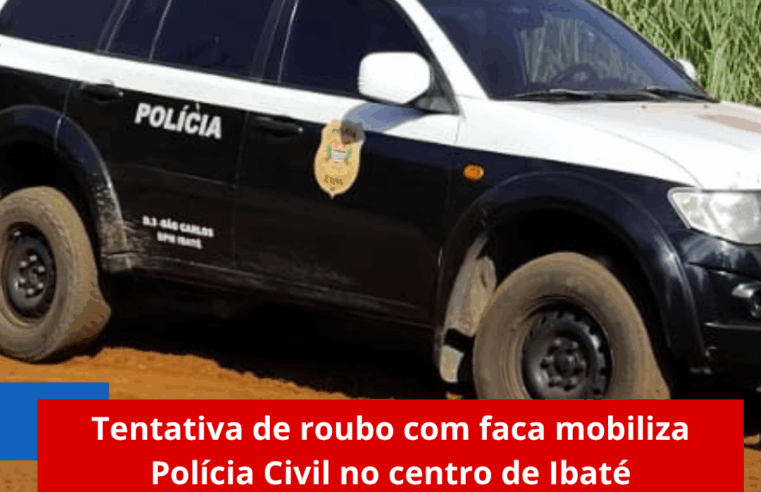 Tentativa de roubo com faca mobiliza Polícia Civil no centro de Ibaté