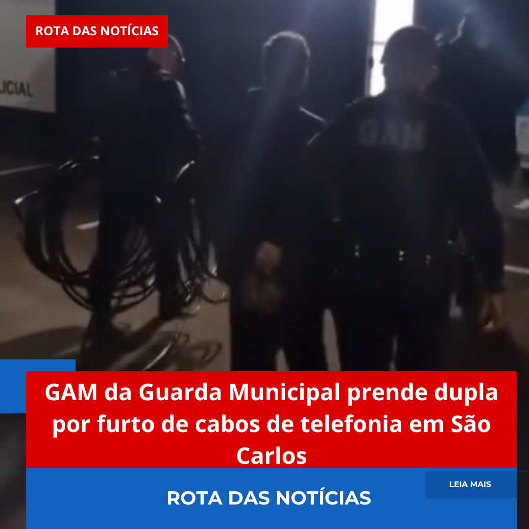 GAM da Guarda Municipal prende dupla por furto de cabos de telefonia em São Carlos