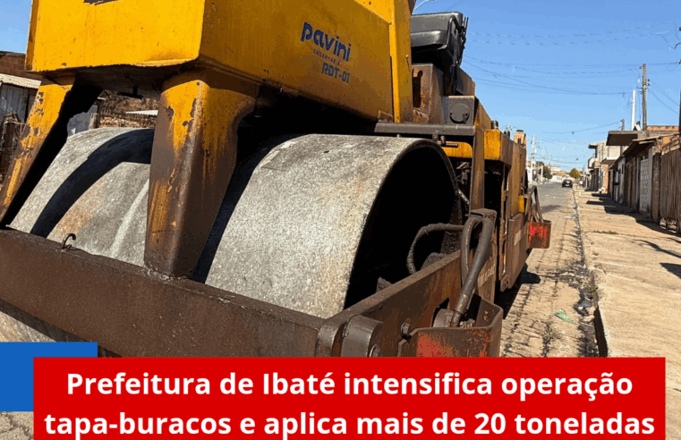Prefeitura de Ibaté intensifica operação tapa-buracos e aplica mais de 20 toneladas de massa asfáltica nas ruas da cidade