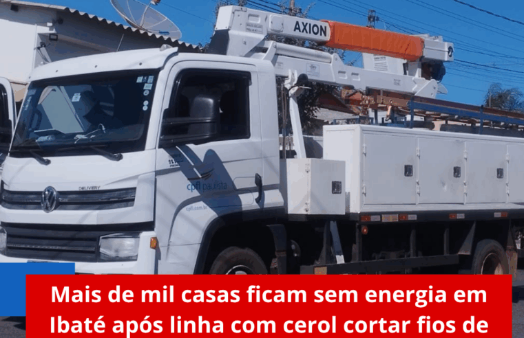Mais de mil casas ficam sem energia em Ibaté após linha com cerol cortar fio de alta tensão