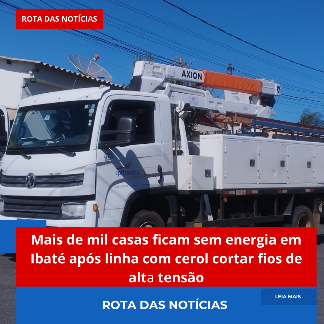 Mais de mil casas ficam sem energia em Ibaté após linha com cerol cortar fio de alta tensão