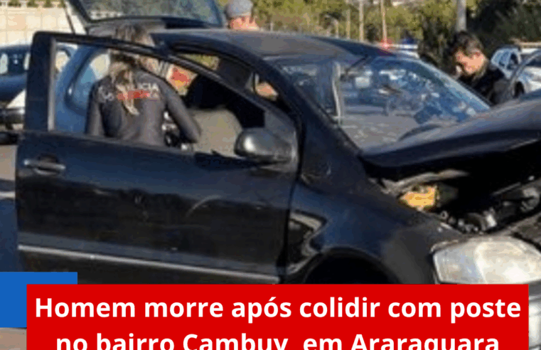 Homem morre após colidir com poste no bairro Cambuy, em Araraquara
