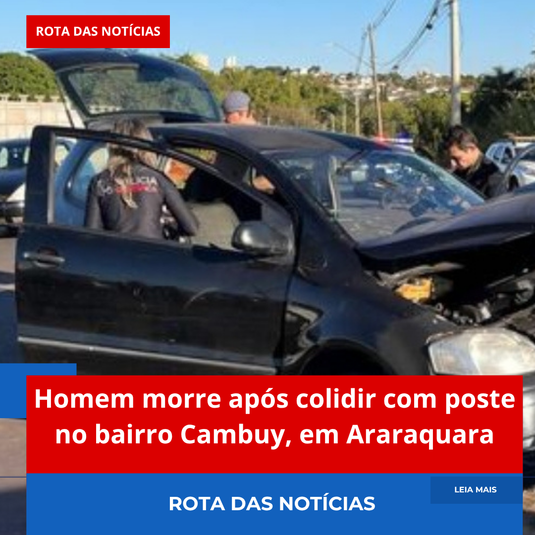 Homem morre após colidir com poste no bairro Cambuy, em Araraquara