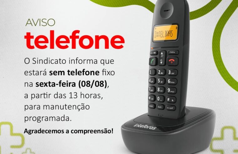 Sindicato dos Metalúrgicos de São Carlos e Ibaté terá interrupção no atendimento telefônico nesta sexta-feira (08)