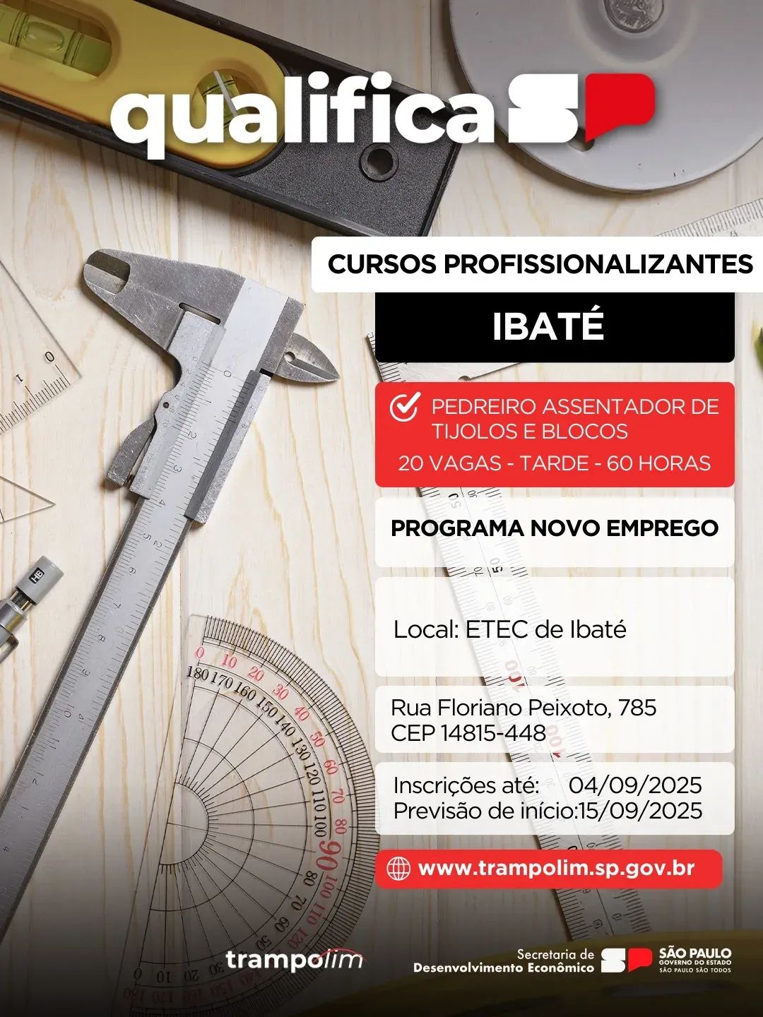 Ibaté abre inscrições para curso profissionalizante na Etec de Ibaté