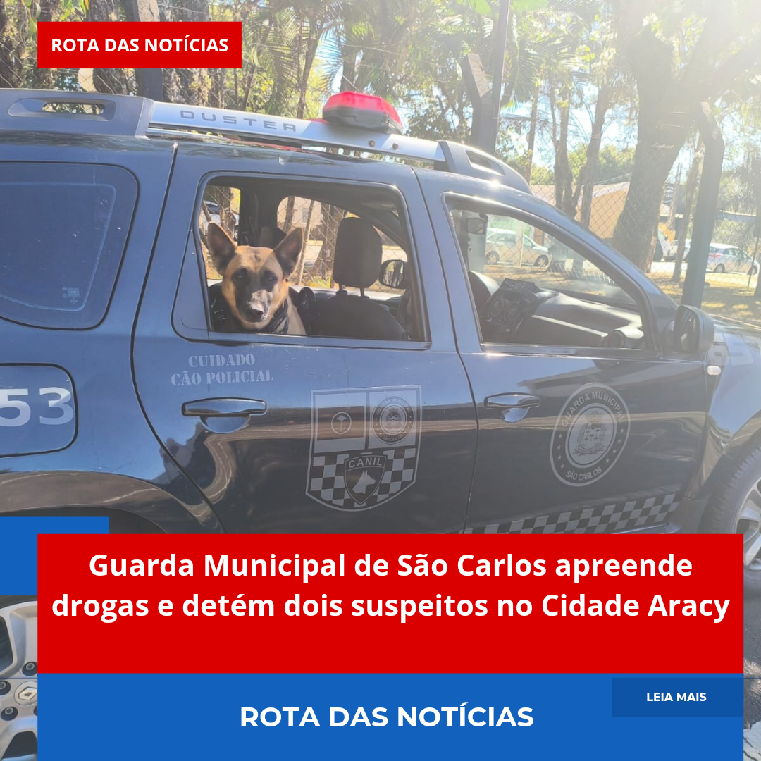 Guarda Municipal de São Carlos apreende drogas e detém dois suspeitos no Cidade Aracy