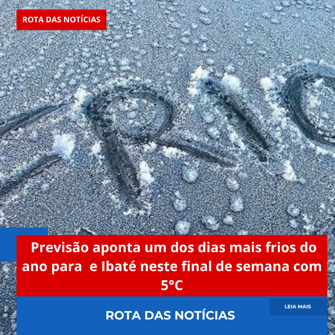 Previsão aponta um dos dias mais frios do ano para e Ibaté neste final de semana com 5°C