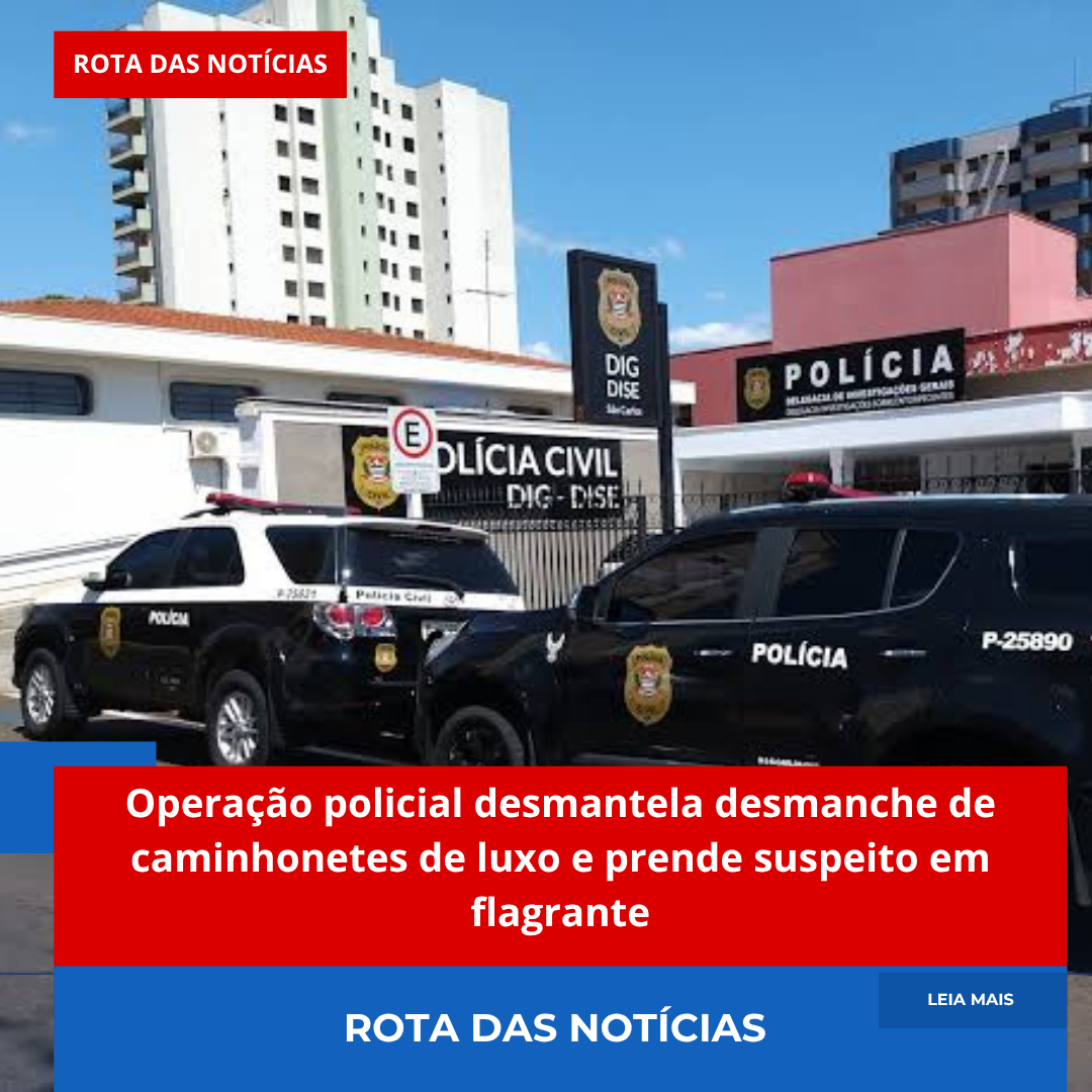 Operação policial desmantela desmanche de caminhonetes de luxo e prende suspeito em flagrante