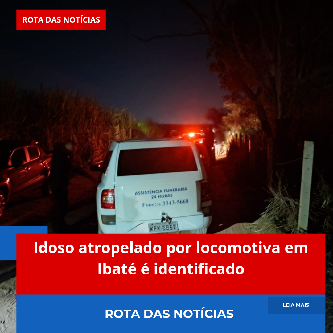 Idoso atropelado por locomotiva em Ibaté é identificado