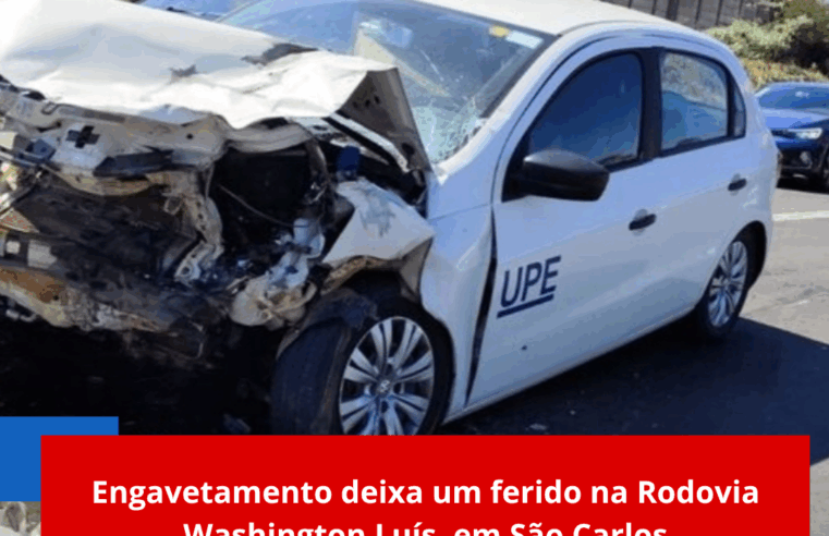 Engavetamento deixa um ferido na Rodovia Washington Luís, em São Carlos