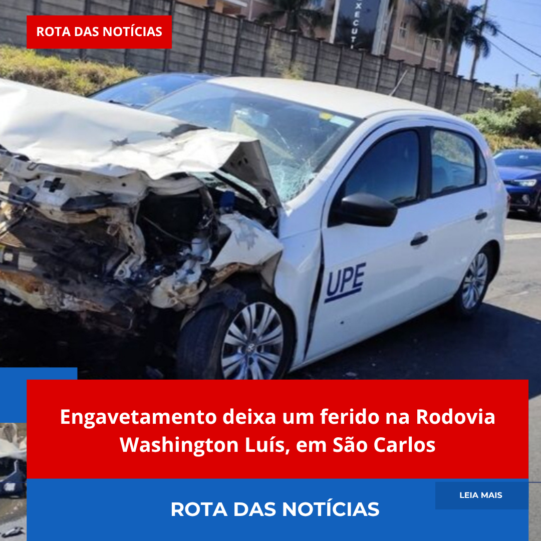 Engavetamento deixa um ferido na Rodovia Washington Luís, em São Carlos
