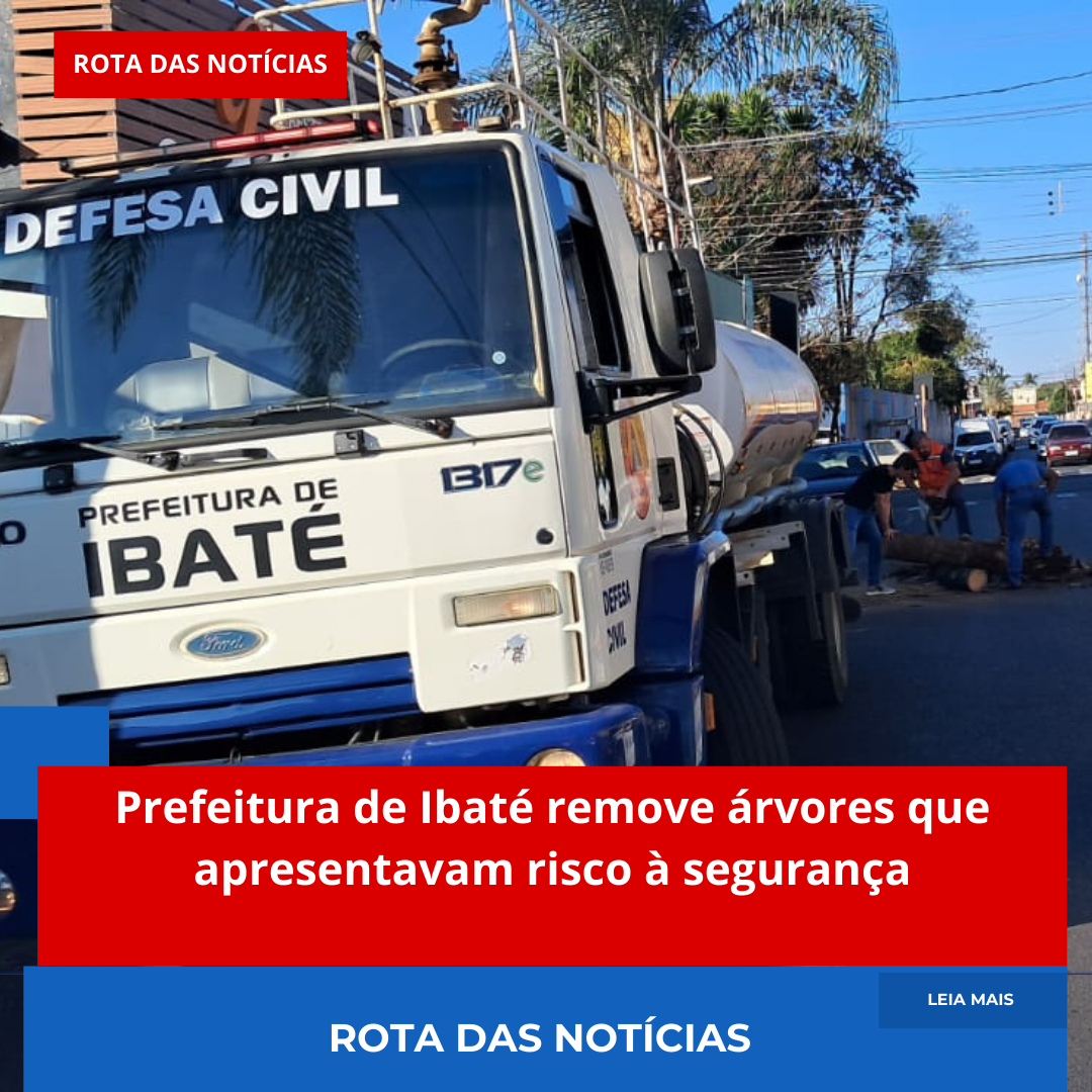 Prefeitura de Ibaté remove árvores que apresentavam risco à segurança