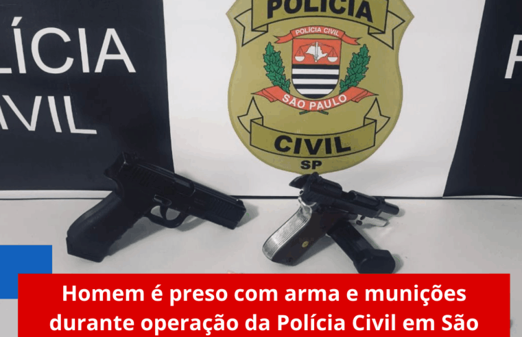 Homem é preso com arma e munições durante operação da Polícia Civil em São Carlos