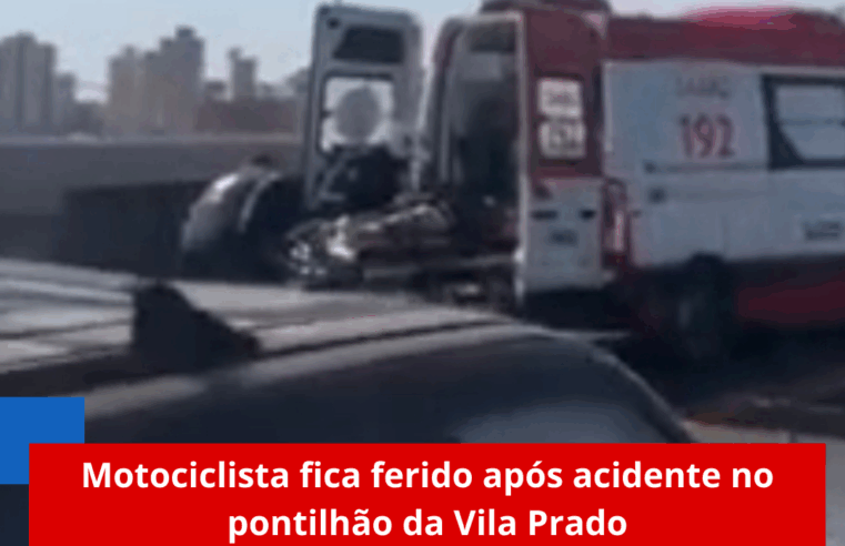 Motociclista fica ferido após acidente no pontilhão da Vila Prado Na manhã desta quinta-feira (14), um motociclista sofreu uma queda ao fazer a curva do pontilhão que dá acesso ao bairro Vila Prado, em São Carlos.Com dores pelo corpo, ele recebeu atendimento no local por uma equipe do SAMU e foi encaminhado à Santa Casa para avaliação médica.Moradores relatam que acidentes semelhantes têm sido cada vez mais frequentes no ponto, especialmente em dias de tráfego intenso ou pista molhada.