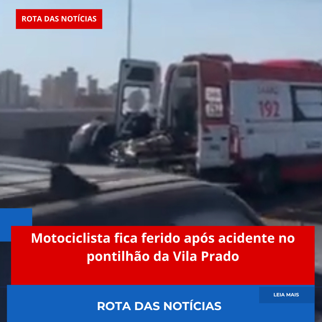 Motociclista fica ferido após acidente no pontilhão da Vila Prado Na manhã desta quinta-feira (14), um motociclista sofreu uma queda ao fazer a curva do pontilhão que dá acesso ao bairro Vila Prado, em São Carlos.Com dores pelo corpo, ele recebeu atendimento no local por uma equipe do SAMU e foi encaminhado à Santa Casa para avaliação médica.Moradores relatam que acidentes semelhantes têm sido cada vez mais frequentes no ponto, especialmente em dias de tráfego intenso ou pista molhada.