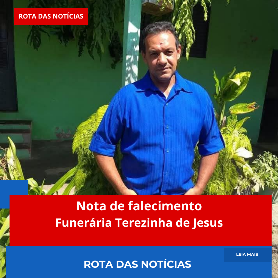 Nota de falecimento Funerária Terezinha de Jesus