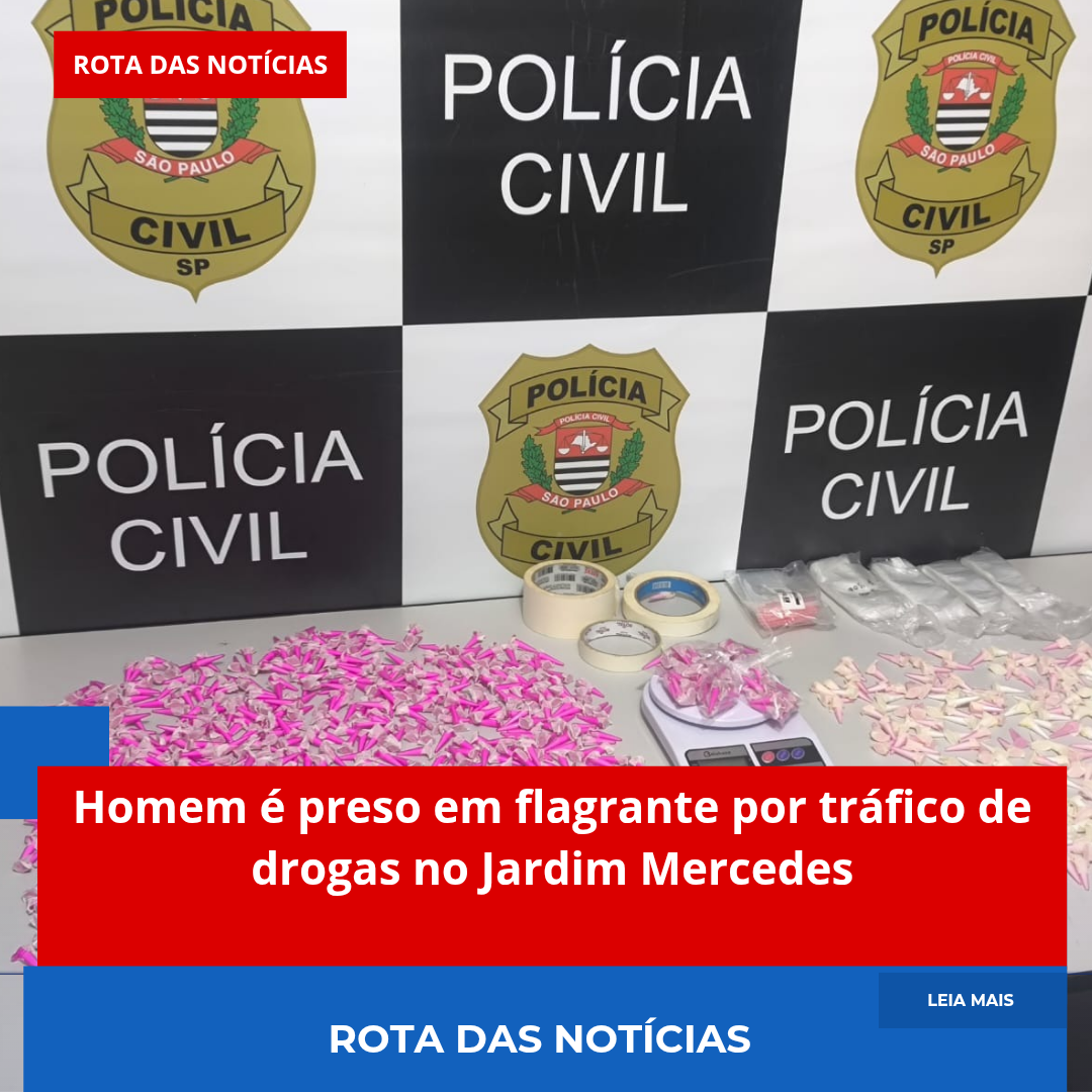 Homem é preso em flagrante por tráfico de drogas no Jardim Mercedes