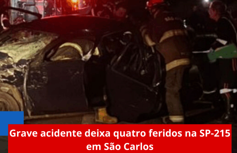 Grave acidente deixa quatro feridos na SP-215 em São Carlos