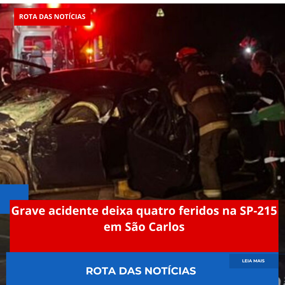Grave acidente deixa quatro feridos na SP-215 em São Carlos