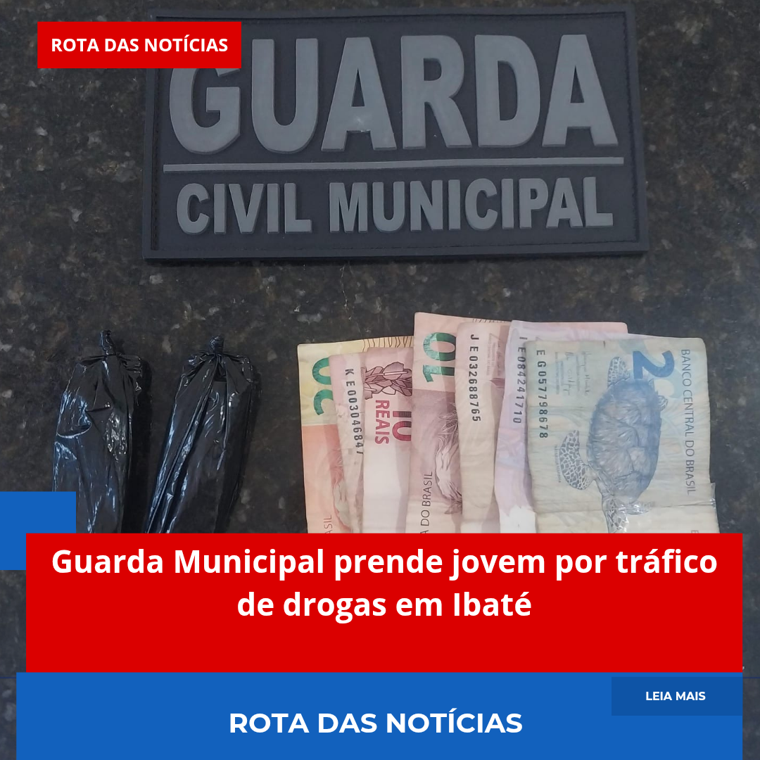 Guarda Municipal prende jovem por tráfico de drogas em Ibaté