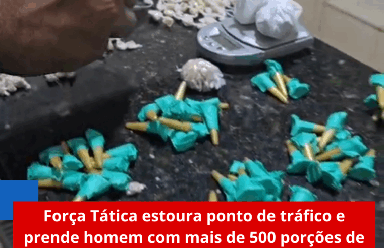Força Tática estoura ponto de tráfico e prende homem com mais de 500 porções de drogas em São Carlos