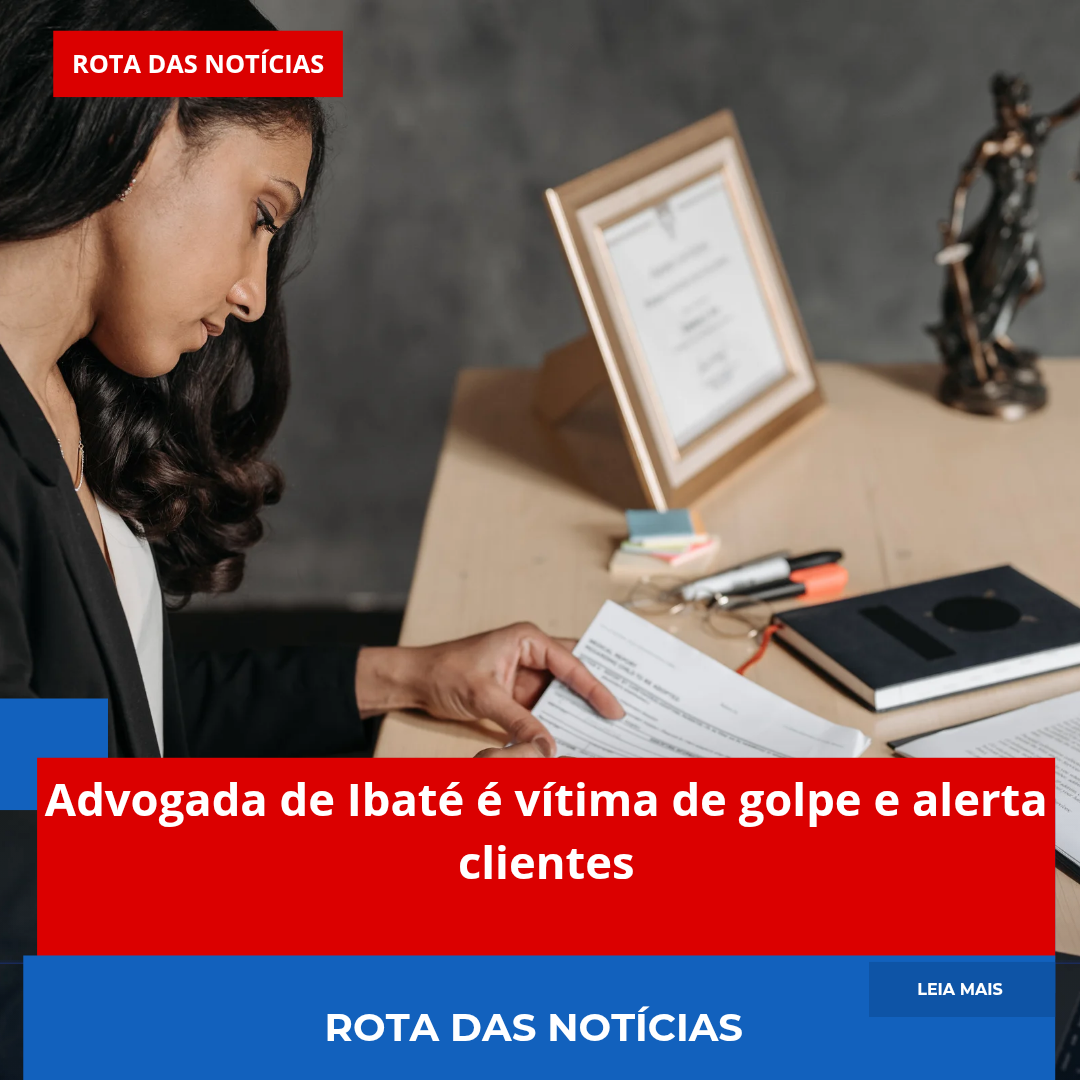 Advogada de Ibaté é vítima de golpe e alerta clientes
