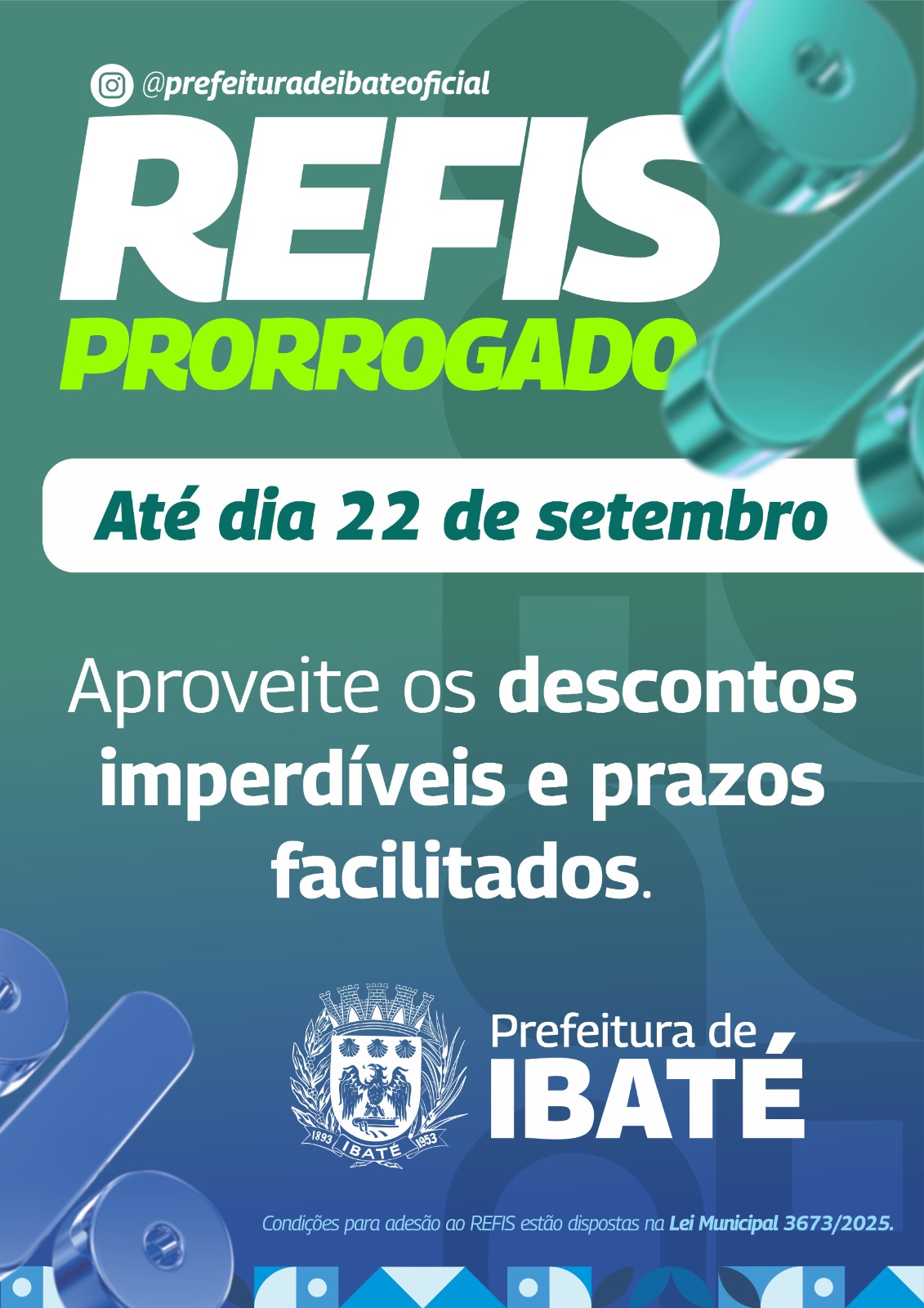 Prazo para adesão ao REFIS 2025 em Ibaté termina na segunda-feira